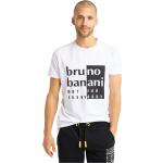 Weiße Bruno Banani T-Shirts mit Reißverschluss aus Baumwolle für Herren Größe M 