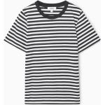 Schwarze Gestreifte COS T-Shirts aus Baumwolle für Damen Größe XL 