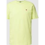 Neongelbe Unifarbene NAPAPIJRI T-Shirts aus Baumwolle für Herren Größe XL 