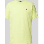 Neongelbe Unifarbene NAPAPIJRI T-Shirts aus Baumwolle für Herren Größe 3 XL 