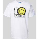 Weiße Market Emoji Smiley T-Shirts aus Baumwolle für Herren Größe L 
