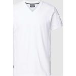 Weiße Unifarbene Vintage Superdry V-Ausschnitt T-Shirts für Herren Größe M 