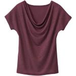 Rote Waschbär Nachhaltige Wasserfall-Ausschnitt T-Shirts aus Jersey für Damen Größe L 