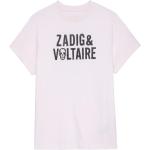 Reduzierte Pastellrosa Zadig & Voltaire T-Shirts aus Baumwolle für Damen Größe L 