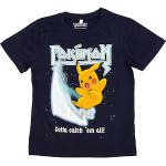 Schwarze Kurzärmelige Pokemon Pikachu Kinder T-Shirts aus Baumwolle Größe 140 