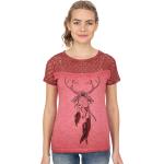 Reduzierte Burgundfarbene Hangowear T-Shirts aus Baumwolle für Damen Größe XS 