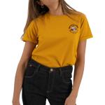 Gelbe Gestreifte Bio T-Shirts aus Jersey für Damen Größe L 