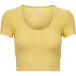 Reduzierte Senfgelbe Bestickte ONLY T-Shirts aus Jersey für Damen Größe L 