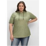 Reduzierte Grüne Halblangärmelige Sheego T-Shirts aus Jersey mit Kapuze für Damen Größe 3 XL Große Größen 