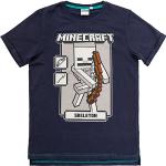 Graue Minecraft Kinder T-Shirts aus Baumwolle für Jungen Größe 116 