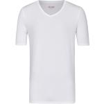 Weiße pure V-Ausschnitt T-Shirts aus Baumwolle für Damen 