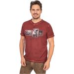 Bordeauxrote Langärmelige MarJo T-Shirts aus Baumwolle für Herren Größe 3 XL 