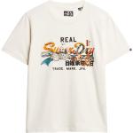 Reduzierte Cremefarbene Superdry Tokyo T-Shirts aus Jersey für Damen Größe XXL Große Größen 