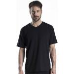 Schwarze Schiesser V-Ausschnitt T-Shirts für Herren Größe L 