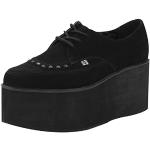 T.U.K. Shoes Women's Black Suede Stacked Pointed Creepers EU42/UKM8