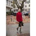 Rote Oversize Nachhaltige Rollkragen Strickpullover aus Wolle für Damen Größe XL 