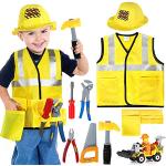 Reduzierte Gelbe Bauarbeiter-Kostüme für Kinder 