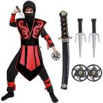 Reduzierte Rote Ninja-Kostüme für Kinder 