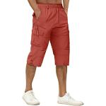 Rote Cargo-Shorts mit Reißverschluss für Herren 