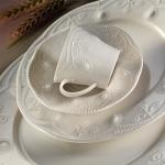 Reduziertes Weißes Rundes Porzellan-Geschirr aus Porzellan 24-teilig 