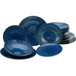 Blaue CreaTable Speiseteller & Essteller 31 cm aus Keramik 