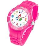 Pinke Wasserdichte Taffstyle Quarz Kinderarmbanduhren aus Silikon mit Analog-Zifferblatt mit Kunststoff-Uhrenglas mit Silikonarmband 