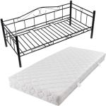 Schwarze Betten mit Matratze aus Metall 90x200 