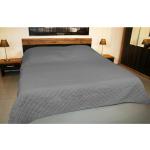 Graue Unifarbene Mojawo Tagesdecken & Bettüberwürfe strukturiert aus Textil 240x220 