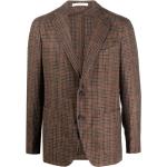 Reduzierte Braune Tagliatore Tweed-Sakkos aus Tweed für Herren Übergrößen 