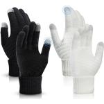 Schwarze Strick-Handschuhe für Damen Einheitsgröße für den für den Winter 
