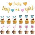 Rosa Wimpelketten mit Cupcake-Motiv 12-teilig zur Babyparty 