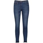 Dunkelblaue Taifun Hüftjeans & Low Waist Jeans mit Reißverschluss aus Denim für Damen Größe M 