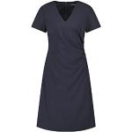 Reduzierte Marineblaue Unifarbene Business Kurzärmelige Taifun Taillierte Kleider aus Polyester für Damen Größe L 