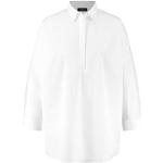 Weiße Unifarbene 3/4-ärmelige Taifun Tunika-Blusen aus Baumwollmischung für Damen Größe L 