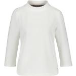 Reduzierte Offwhitefarbene 3/4-ärmelige Taifun Stehkragen T-Shirts aus Polyester für Damen Größe S 