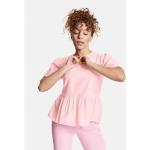 Reduzierte Rosa Unifarbene Kurzärmelige Taifun Peplum-Shirts & Schößchen-Shirts aus Polyamid für Damen Größe XS 