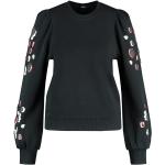 Reduzierte Schwarze Taifun Rundhals-Ausschnitt Damensweatshirts mit Pailletten aus Baumwolle Größe S 