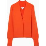Orange COS Nachhaltige V-Ausschnitt Damencardigans & Damenstrickjacken mit Knopf aus Polyamid Größe L für den für den Herbst 