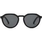 TAKE A SHOT Holz-Sonnenbrille Damen Schmal Panto Graue Gläser, UV400 Schutz, Schwarzer Rahmen - Sonnenbrille Holz WILSON