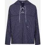 Blaue Gestreifte modAS V-Ausschnitt Streifenhemden aus Baumwolle für Herren Größe M 
