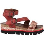Rote Plateauabsatz Römersandalen & Gladiator Sandalen mit Schnalle in Normalweite aus Leder Leicht für Damen Größe 42 für den für den Sommer 