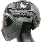 Taktischer Schnellhelm mit taktischer Maske und Visier für Airsoft Paintball CS Spiele Outdoor Sport (OD)