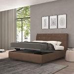 Braune Moderne Nachhaltige Betten mit Bettkasten aus Stoff mit Stauraum 80x190 