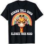 Schwarze Stand T-Shirts mit Giraffen-Motiv für Herren Größe S 