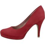 Rote Casual Tamaris Runde Pfennigabsatz High Heels & Stiletto-Pumps aus Textil für Damen Größe 41 mit Absatzhöhe 7cm bis 9cm 