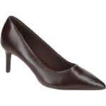 Dunkelbraune Elegante Spitze High Heels & Stiletto-Pumps in Breitweite aus Glattleder leicht für Damen mit Absatzhöhe 5cm bis 7cm 