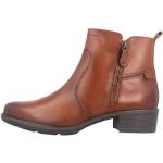 Braune Tamaris Runde Blockabsatz Ankle Boots & Klassische Stiefeletten mit Reißverschluss aus Leder für Damen 