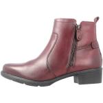 Bordeauxrote Tamaris Runde Blockabsatz Ankle Boots & Klassische Stiefeletten mit Reißverschluss aus Leder für Damen Größe 45 