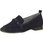 Reduzierte Marineblaue Tamaris Low Sneaker mit Schnürsenkel in Breitweite aus Leder für Damen Größe 39 