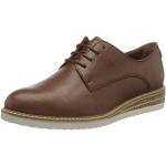 Braune Business Tamaris Derby Schuhe mit Schnürsenkel für Damen Größe 39 